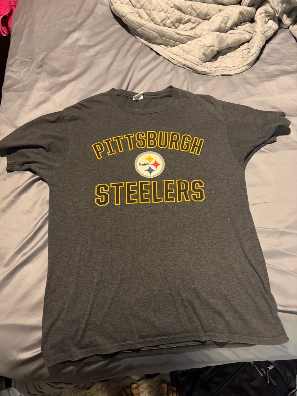 Fanatics Gray Pittsburgh Steelers Short Sleeve Graphic Tee